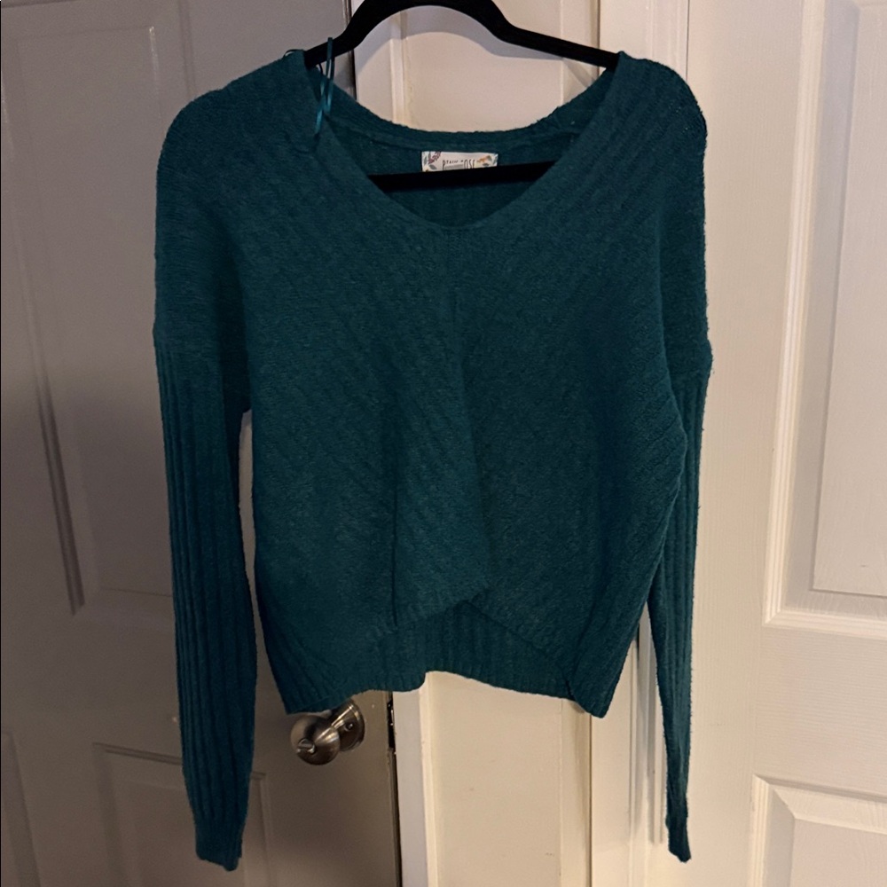 Teal V-Neck Women's Sweater